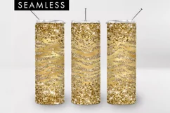 Golden Cheetah Glitter Tumbler Sublimation PNG Product Image 1