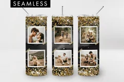 Black And Gold Photoframe Tumbler Sublimation PNG Product Image 1