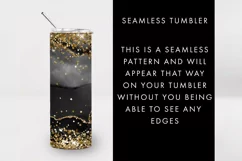 Black And Gold Glitter Tumbler Sublimation PNG Product Image 3