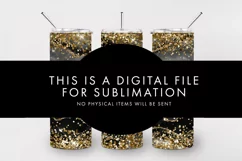 Black And Gold Glitter Tumbler Sublimation PNG Product Image 4