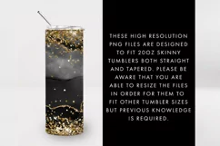 Black And Gold Glitter Tumbler Sublimation PNG Product Image 2