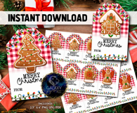 Cookies Merry Christmas Favor Tag, Cookie Christmas Label Product Image 2