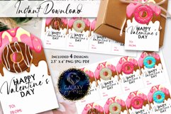 Donut Valentines Day Favor Tag, Happy Valentine's Day Tag Product Image 1