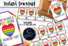 Fidget Pop it Valentine's Day Favor Tag, Valentine's Day Tag Product Image 2