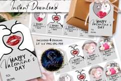 Cats Cat Valentines Day Favor Tag, Happy Valentine's Day Tag Product Image 1