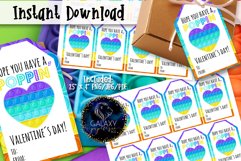 Fidget Pop it Valentine's Day Favor Tag, Valentine's Day Tag Product Image 1