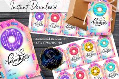 Donut Valentines Day Favor Tag, Happy Valentine's Day Tag Product Image 2
