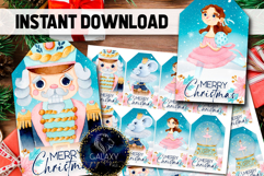 Nutcracker Christmas Favor Tag, Ballet Christmas Favor Tag Product Image 1