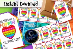 Fidget Pop it Valentine's Day Favor Tag, Valentine's Day Tag Product Image 1