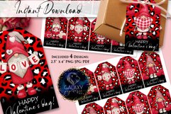 Gnomes Valentines Day Favor Tag, Happy Valentine's Day Tag Product Image 2