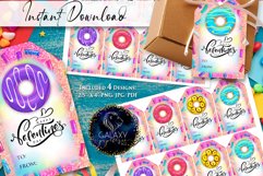 Donut Valentines Day Favor Tag, Happy Valentine's Day Tag Product Image 1