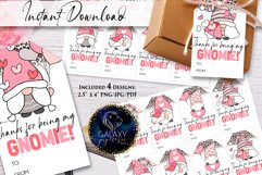 Gnome Valentines Day Favor Tag, Happy Valentine&#039;s Day Tag Product Image 2