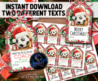 Watercolor Soccer Christmas Favor Tag, Appreciation Tag Product Image 2