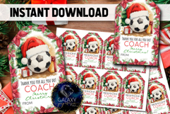 Watercolor Soccer Christmas Favor Tag, Appreciation Tag Product Image 1