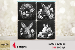 EASTER BUNNY slate coaster engarving gesign Product Image 1