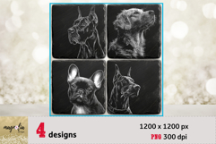 DOF FACE slate coaster set engraving png Product Image 1