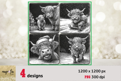 HIGHLAND COW|funny Christmas slate coaster engraving Product Image 1