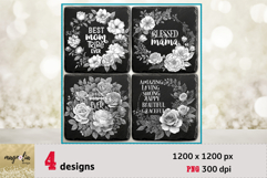 Blessed mama| Mothers day slate coaster engraving png Product Image 1