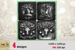 WESTERN Christmas slate coaster engraving png Product Image 1