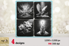 Christian EASTER slate coaster engarving file png Product Image 1