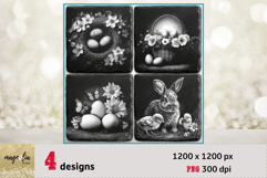 HAPPY EASTER slate coaster engarving gesign png Product Image 1