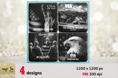 we the people USA flag coaster 4th of July engraving png Product Image 1