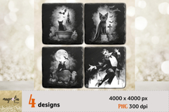 Vampire Dracula Halloween Coaster Laser Engraving PNG Product Image 1