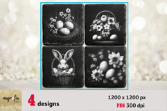 HAPPY EASTER slate coaster engarving gesign png Product Image 1