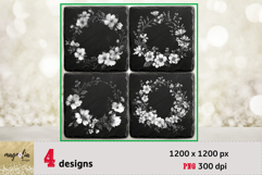 WILD flower wreath| boho wedding slate coaster engraving Product Image 1