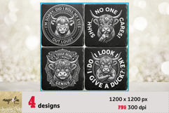 Highland Cow PNG | Sarcastic Coffee Quote Laser Engraving Product Image 1