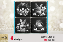 EASTER BUNNY slate coaster engarving gesign png Product Image 1