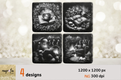 CHRISTMAS slate coaster engraving, BOOK LOVER gift Product Image 1