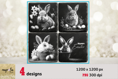 EASTER BUNNY slate coaster engarving gesign png Product Image 1