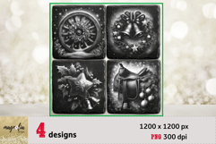 WESTERN Christmas slate coaster engraving png Product Image 1