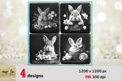 EASTER BUNNY slate coaster engarving gesign Product Image 1