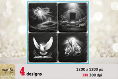 Christian EASTER slate coaster engarving file png Product Image 1