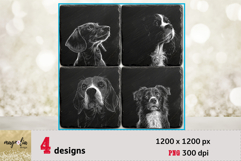 DOF FACE slate coaster set engraving png Product Image 1