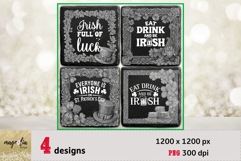 st.Patricks day slate coaster engraving bundle png Product Image 1