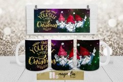 Merry Little Christmas mug sublimation funny gnomes png Product Image 1