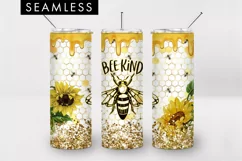 Bee Kind Honeycomb Bee Tumbler Sublimation PNG Product Image 1