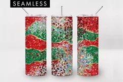 20oz Seamless Christmas Glitter Skinny Tumbler Sublimation Product Image 1
