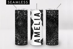 Black Leopard Glitter Name Tumbler Sublimation PNG Product Image 1