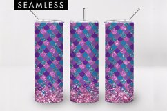 Mermaid Glitter Tumbler Sublimation PNG Product Image 1
