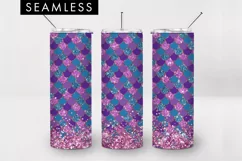 Mermaid Glitter Tumbler Sublimation PNG Product Image 1