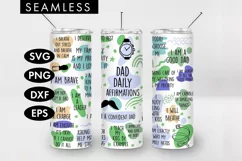 20oz Seamless Dad Affirmations Skinny Tumbler SVG PNG Product Image 1