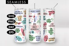 20oz Seamless My Daily Affirmations Skinny Tumbler SVG PNG Product Image 1
