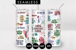 20oz Seamless Mama Afirmaciones Diarias Skinny Tumbler SVG Product Image 1