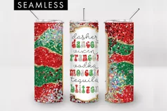 20oz Seamless Christmas Santa's Reindeer Skinny Tumbler PNG Product Image 1