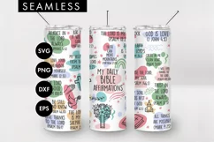 20oz Bible Verse Affirmations Skinny Tumbler SVG PNG Product Image 1