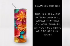 20oz 3D Colorful Flowers Skinny Tumbler PNG Sublimation Product Image 2